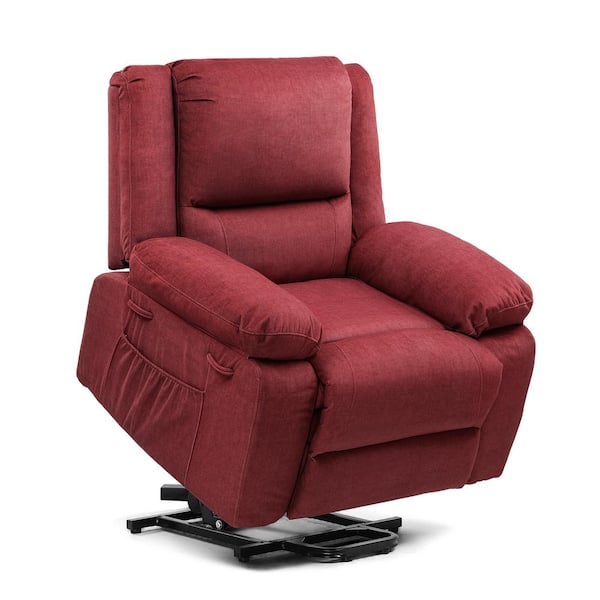 ComHoma Red Electric Power Lift Chairs Recliners with Massage and Heat Recliner Chair