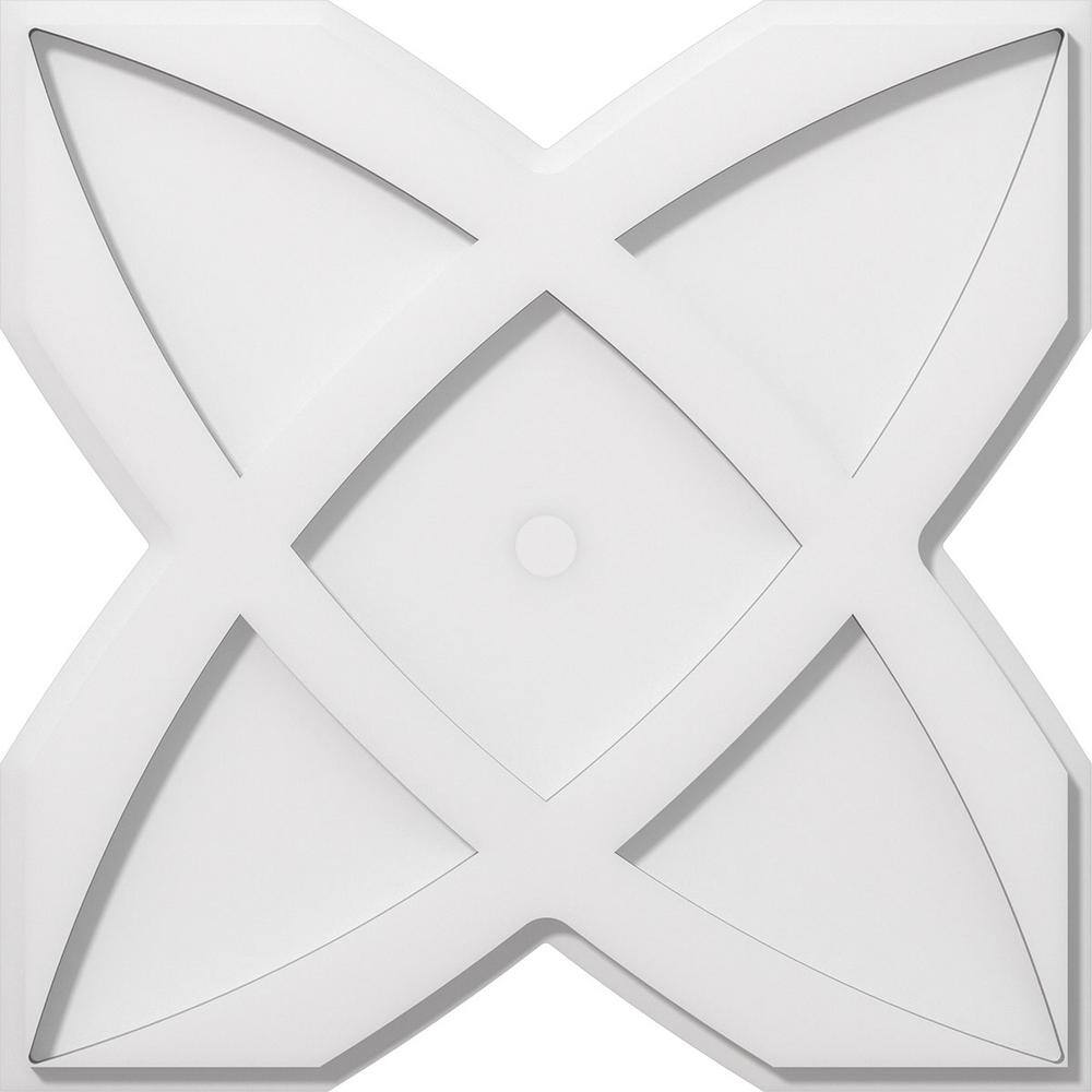 18-Inch White PVC Contemporary Ceiling Medallion