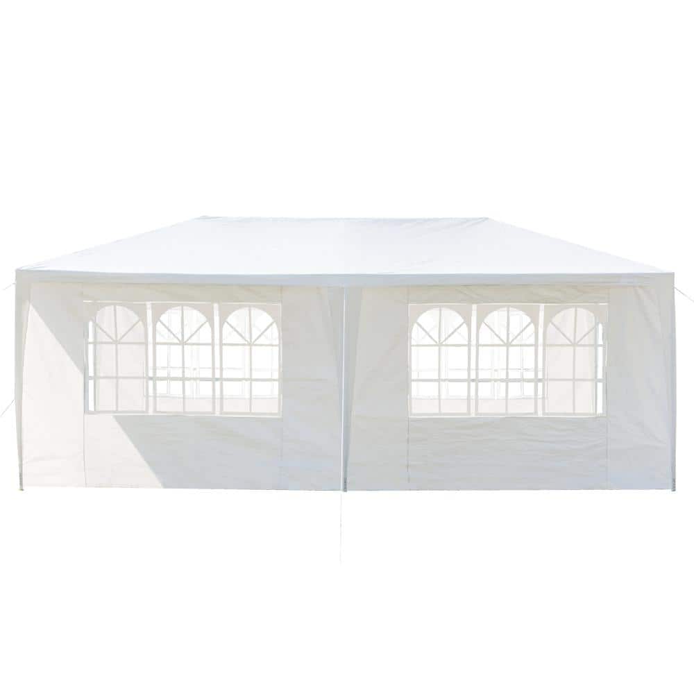 White 10'x20' Outdoor Canopy Tent with Removable Sidewalls