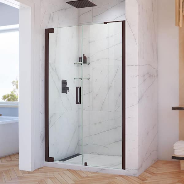 DreamLine Elegance-LS 57-3/4 in. to 59-3/4 in. W x 72 in. H Frameless Pivot Shower Door in Oil Rubbed Bronze