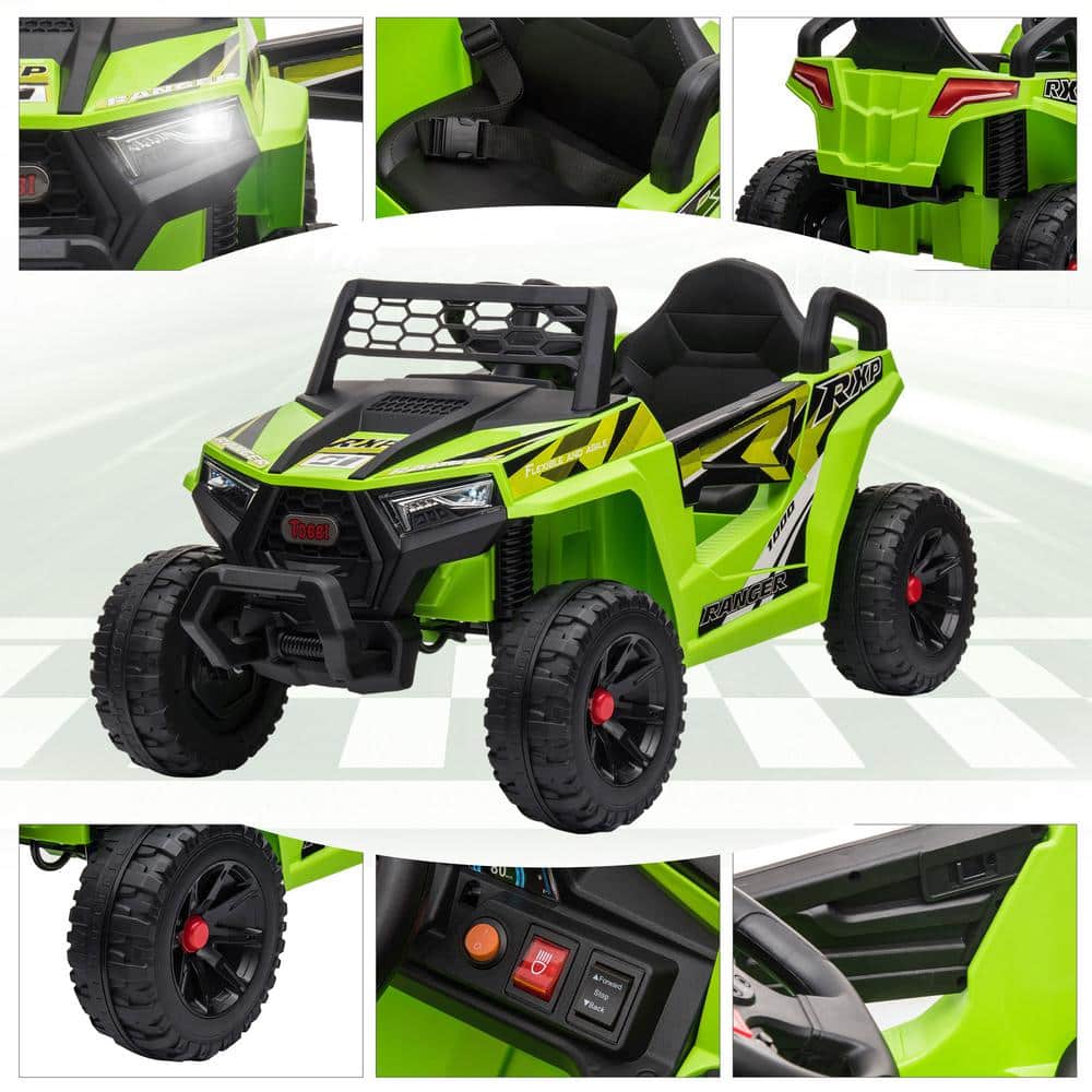 Green 12V Kids Electric Dune Buggy with LED Lights