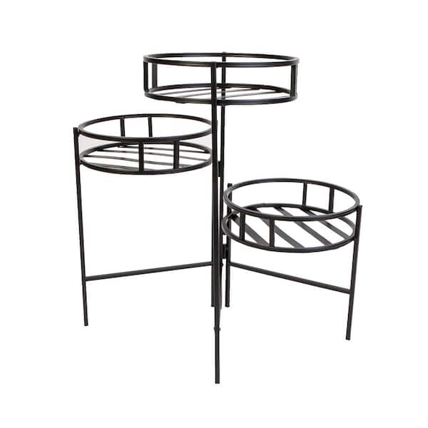 Unbranded 20.25 in. Tall Steel Fold Out 3-Tier Plant Stand