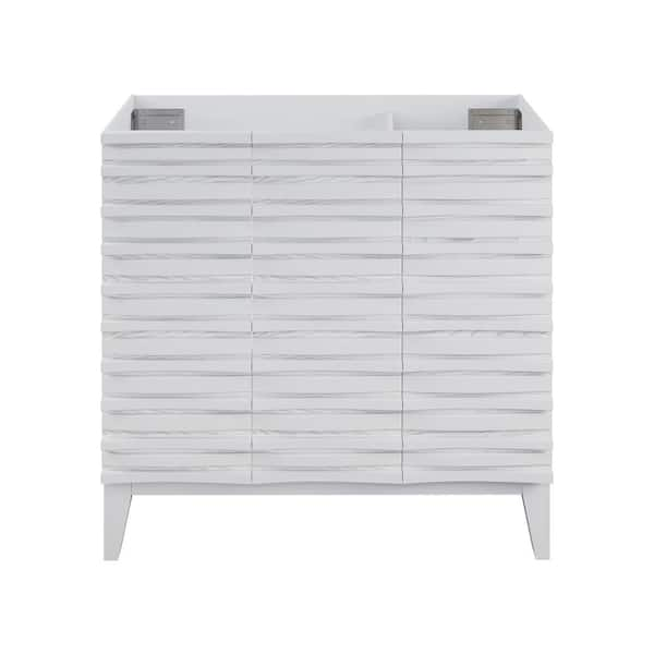 Cascade 36 in. W. x 18 in. D x 35 in. H Bath Vanity Cabinet without Top in White