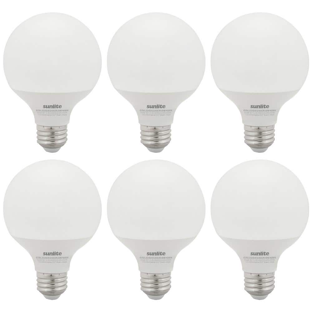 60-Watt Equivalent G25 Dimmable E26 Base LED Light Bulb, Cool White 4000K (6-Pack) price history on PriceWatchPro