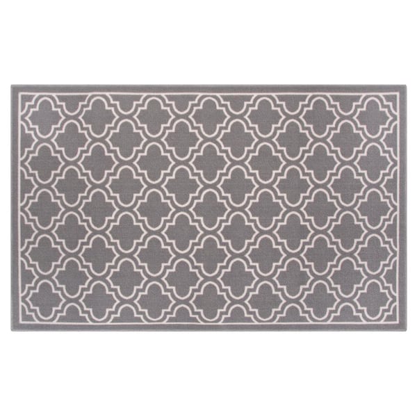 TrafficMaster Trellis Grey 2 ft. 6 in. x 4 ft. Accent Rug