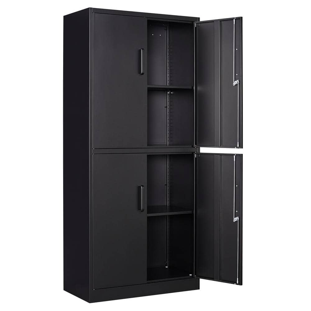 Rough n Ready Plastic Resin Storage Cabinet- Black (33'' W X 18'' D X 66''  H)