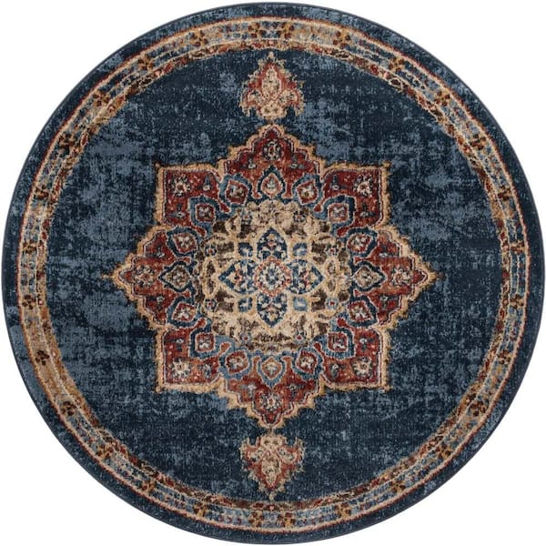 Unique Loom Utopia Helios Dark Blue 5' 3 x 5' 3 Area Rug