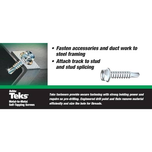 100. 1/4-20x1” Self Drill Tap Tek Screw — QTY Garage Door Fastener 