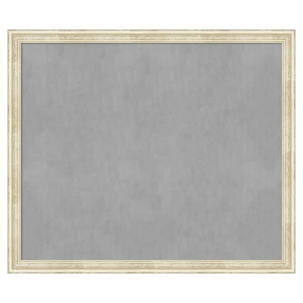 Amanti Art Country White Wash 52 in. x 44 in. Framed Magnetic Board