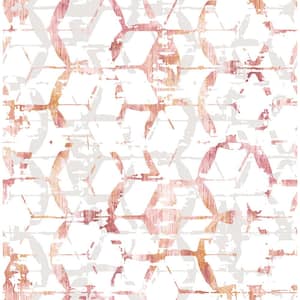 Augustine Pink Distressed Geometric Pink Wallpaper Sample