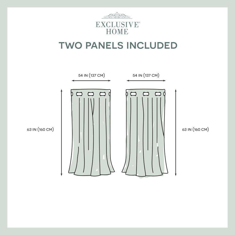 Branches Black Pearl Light Filtering Linen Blend Grommet Curtain Panel Pair