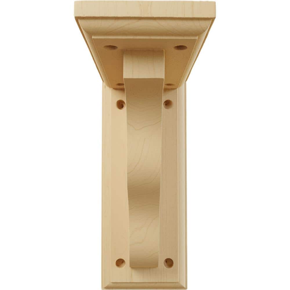 Alder Wood Traditional Corbel Bracket, 3.5"W x 7"D x 9"H