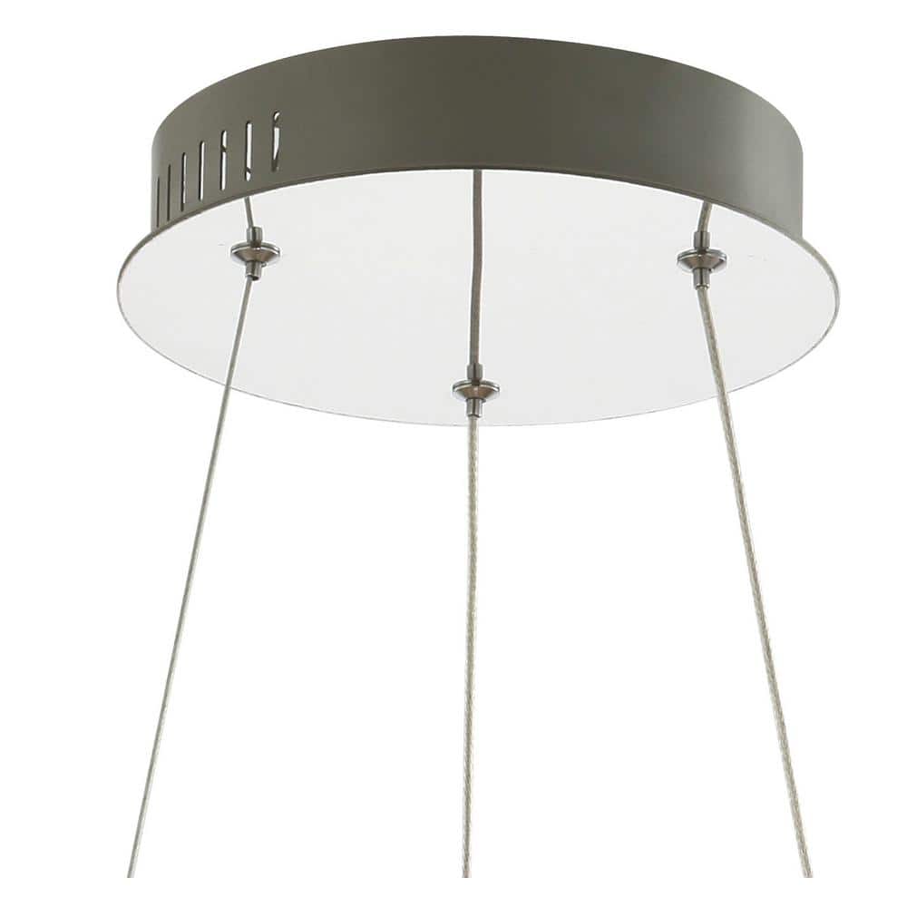 Elegant Chrome Crystal Ring LED Chandelier 15.75" Flush Mount