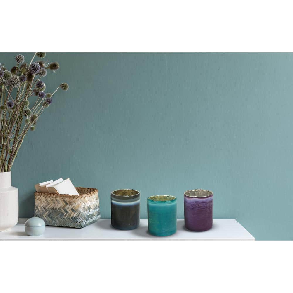 ASPEN Creative CORPORATION:Aspen Creative Corporation Teal Glass Votive Candle Holder (Set of 2)