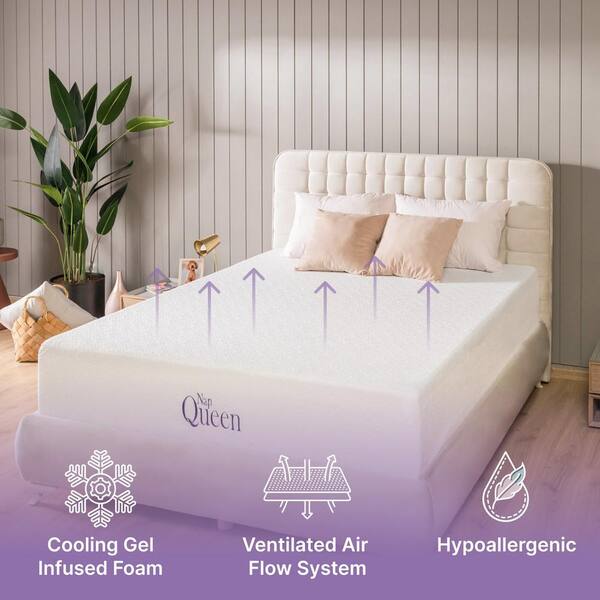 NapQueen Twin-XL Mattress, 8 Inch Maxima Hybrid Cooling Gel Infused Memory  Foam and Innerpring Mattress, Twin-XL Bed Mattress in a Box, CertiPUR-US