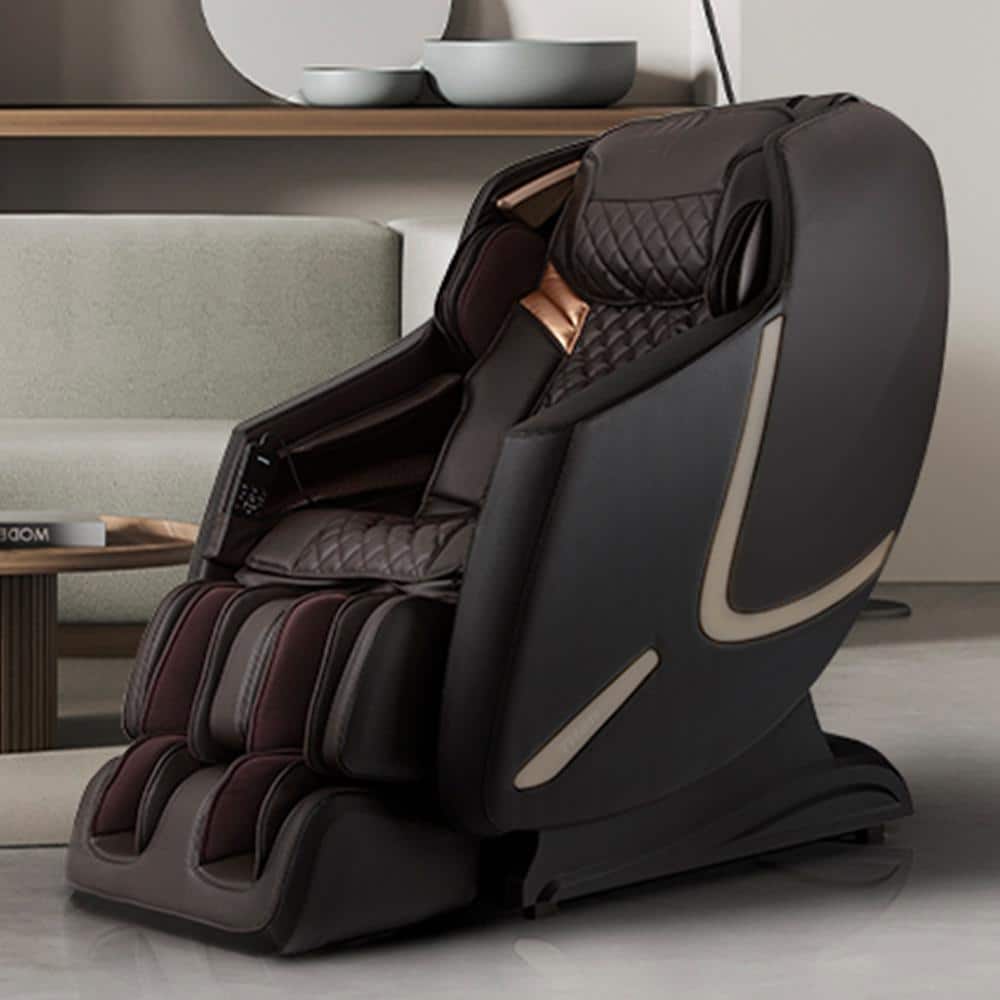 Brown Faux Leather Zero Gravity Massage Recliner