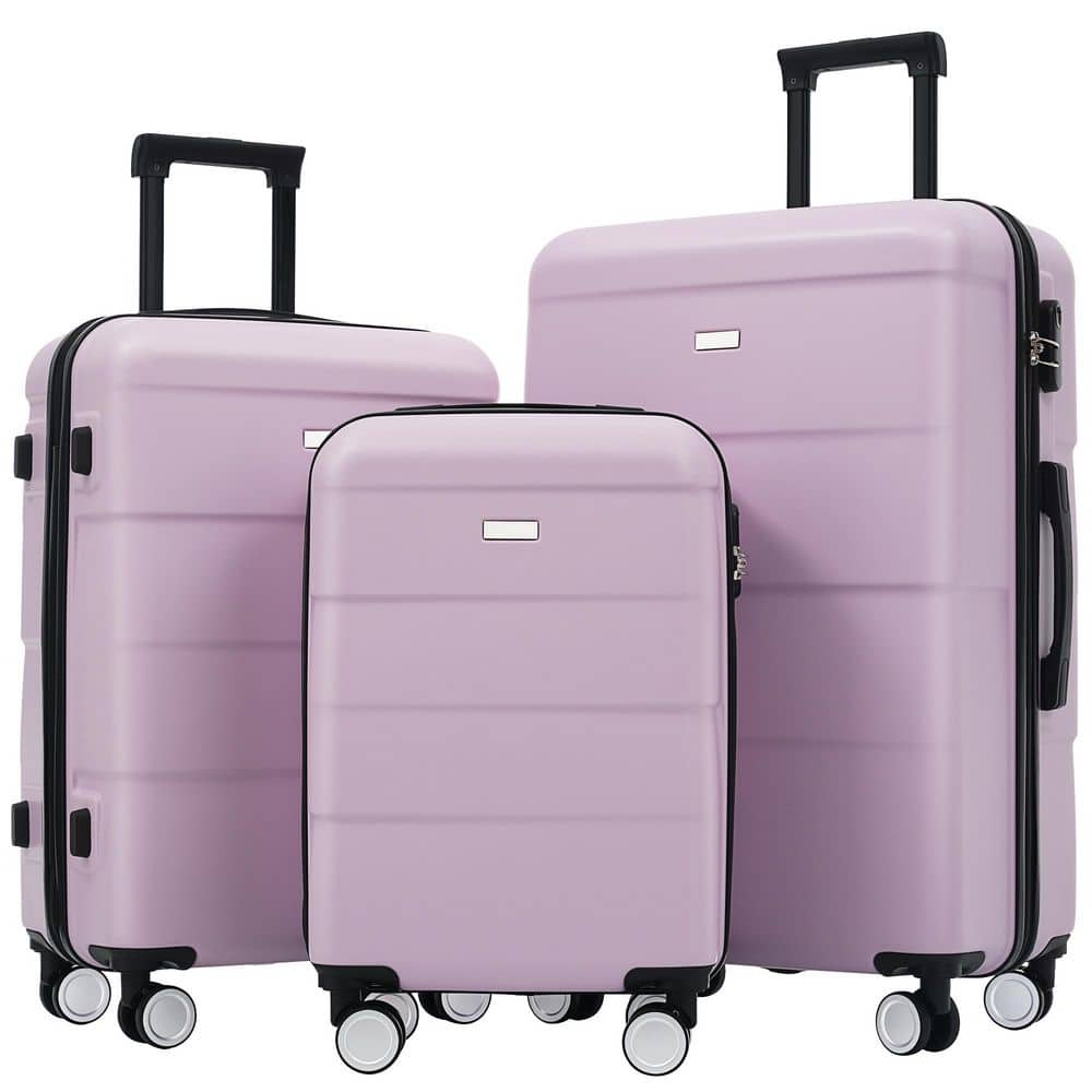 "3-Piece Pink Purple Hardside Double Spinner Lightweight Luggage Set with Handle Password Lock (20""+24""+28"")" price history on PriceWatchPro