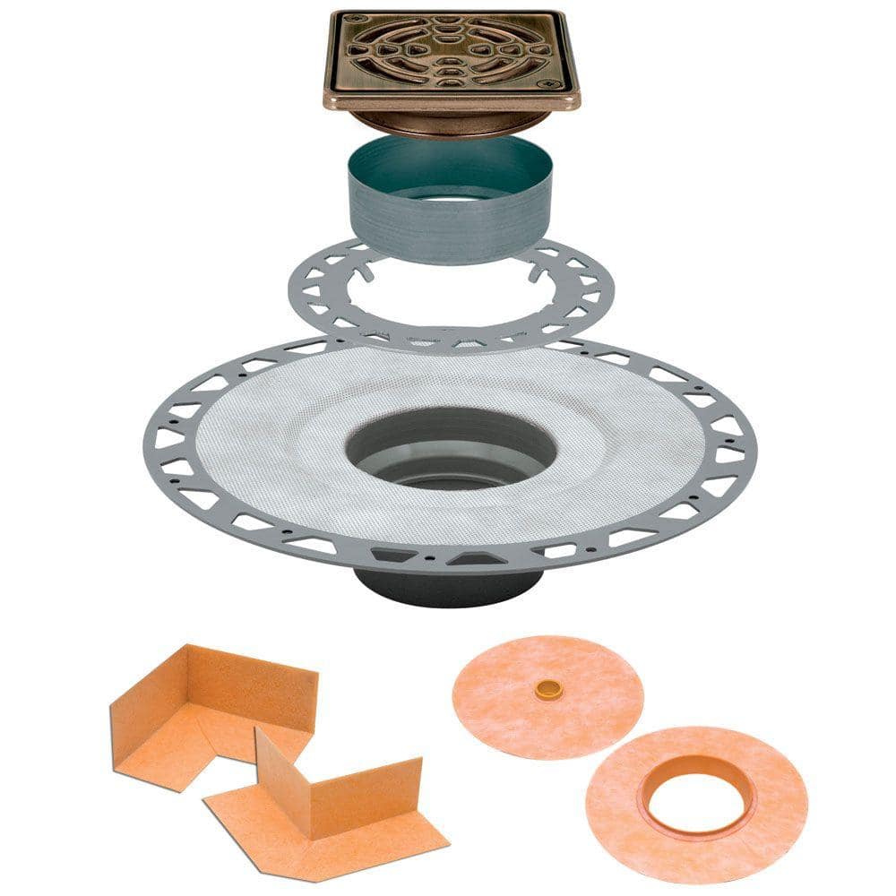 EAN 4011832117435 product image for Schluter Systems Kerdi-Drain 4 in. x 4 in. PVC Drain Kit in Oil-Rubbed Bronze St | upcitemdb.com