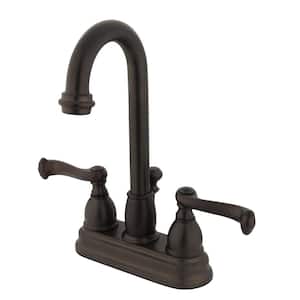 Royale 4 in. Centerset 2-Handle Bathroom Faucet with Plastic Pop-Up in Oil Rubbed Bronze