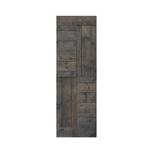 S Series 30 in. x 84 in. Smoky Gray Finished DIY Solid Wood Barn Door Slab - Hardware Kit Not Included