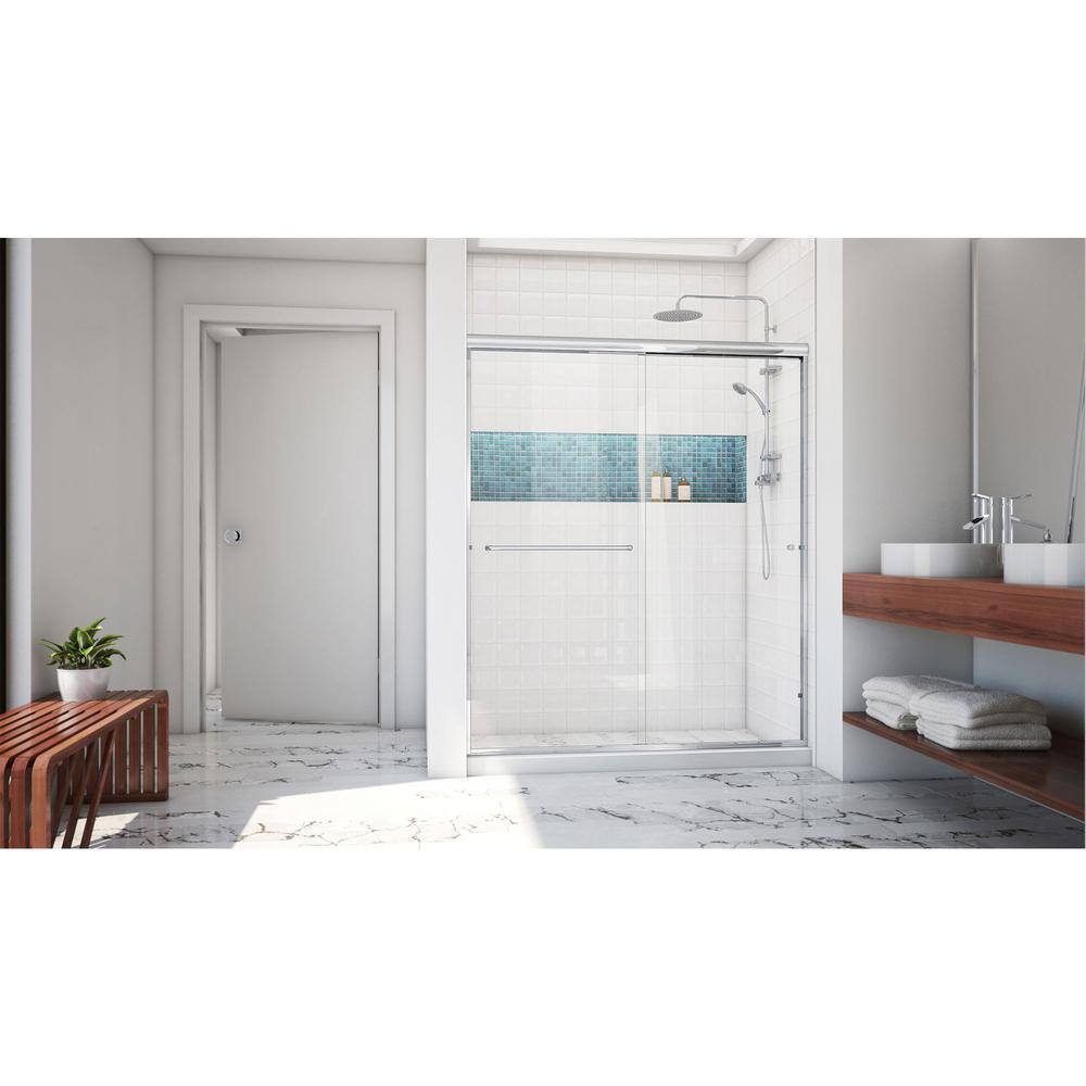 Alliance Pro LT 70" High Chrome and Clear Glass Sliding Shower Door