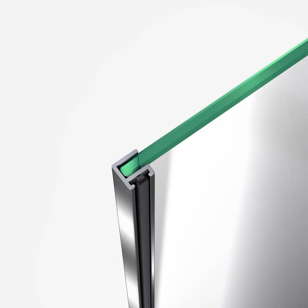 Flex 60'' Brushed Nickel Frameless Pivot Shower Door with Clear Glass