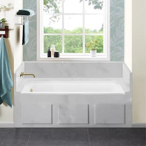 Voltaire 60 x 32 in. Acrylic Left-Hand Drain with Integral Tile Flange Rectangular Drop-in Bathtub in White