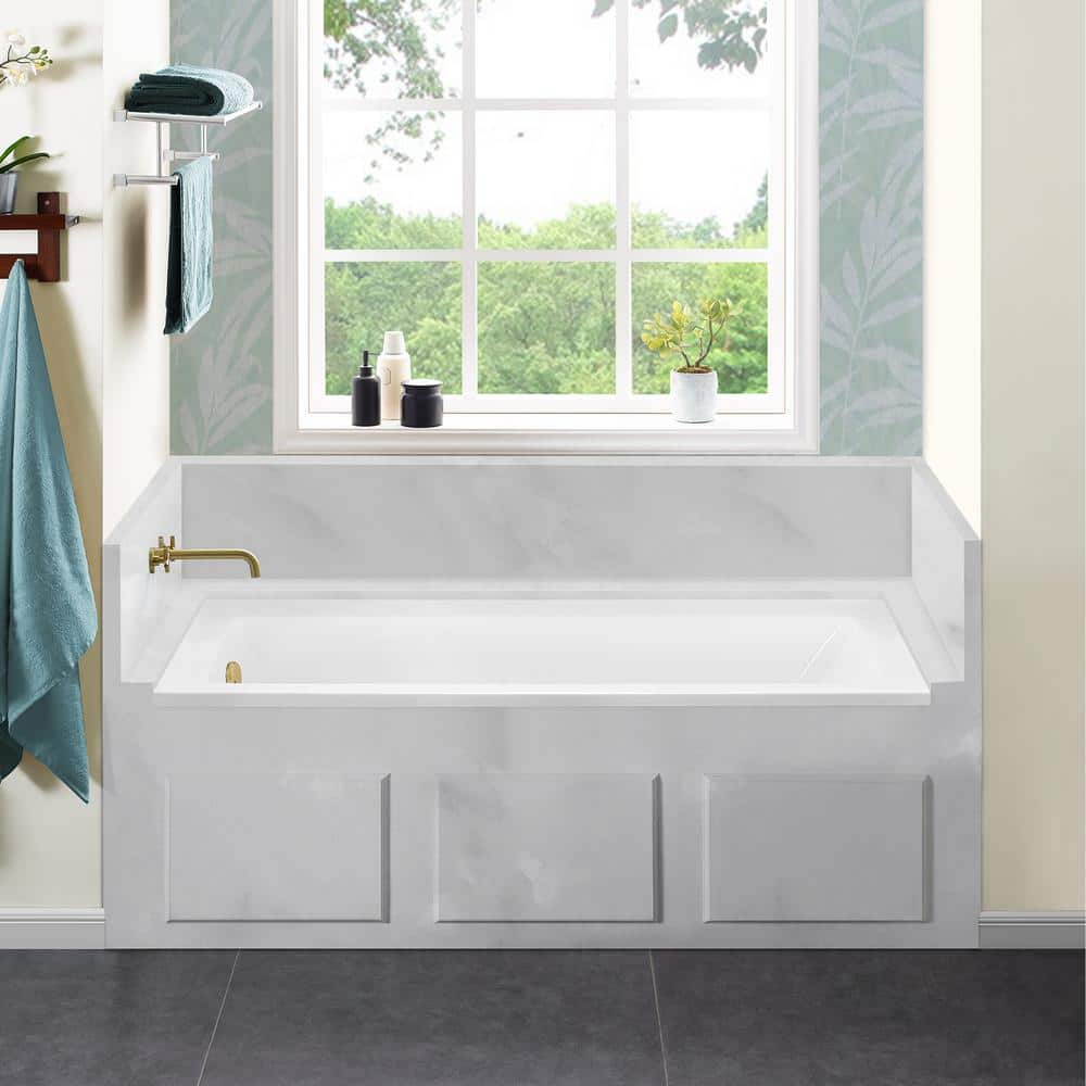 Voltaire 60" x 32" White Acrylic Alcove Bathtub with Jets