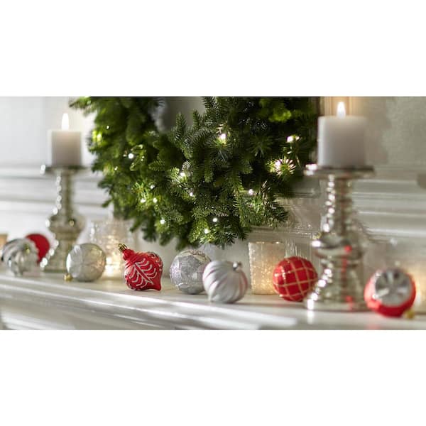 Home Accents Holiday - 80 mm Red Christmas Ornament Assortment (75-Pack)