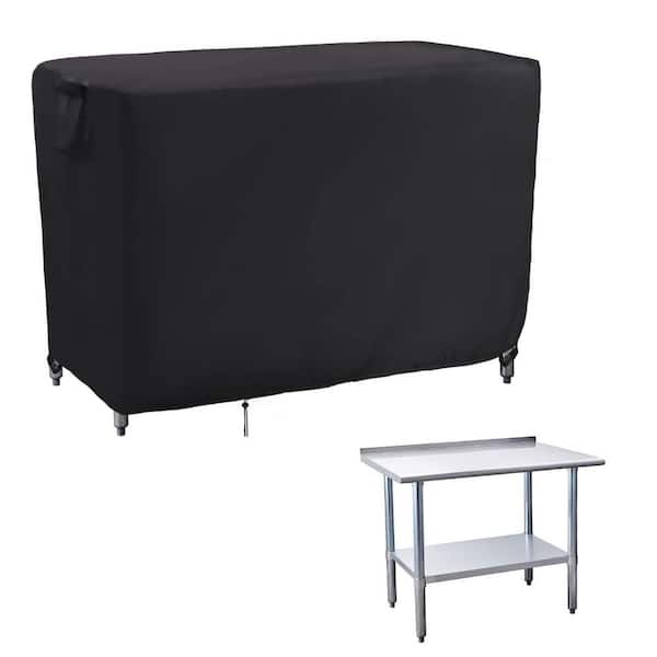 Angel Sar 36 in. L x 24 in. W x 35 in. H Outdoor Waterproof Table Cover Protection for Patio Work Table, Black