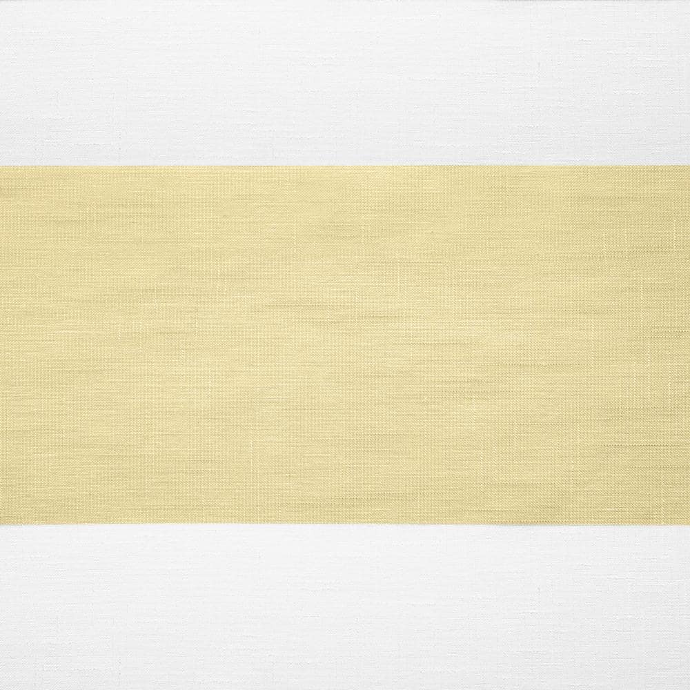 Yellow and White Striped Sheer Linen Rod Pocket Curtain Panels, 50" x 84"