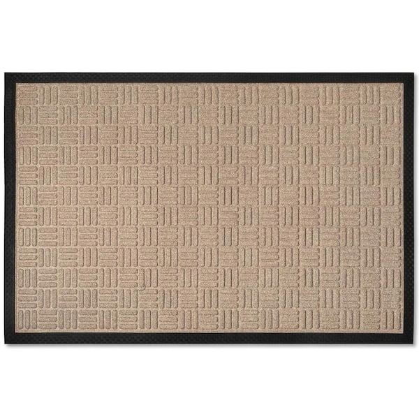 Indoor Outdoor Doormat Beige 24 in. x 36 in. Checker Floor Mat