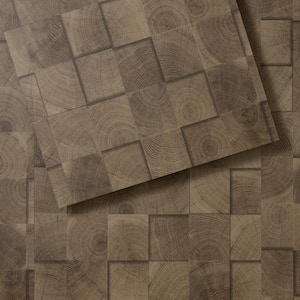 FabCore Umber Block 28 MIL x 12 in. W x 24 in. L Glue Down Waterproof Vinyl Tile Flooring (36 sqft/case)