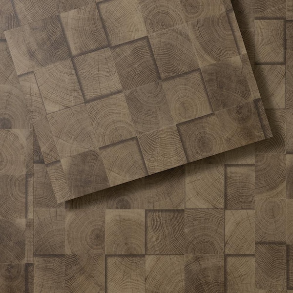 Lucida Surfaces FabCore Umber Block 28 MIL x 12 in. W x 24 in. L Glue Down Waterproof Vinyl Tile Flooring (36 sqft/case)