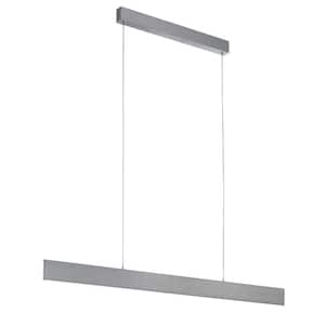 Climene 46.25 in. W x 72 in. H Integrated LED Brushed Aluminum Linear Pendant Light