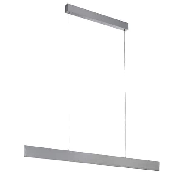 Eglo Climene 46.25 in. W x 72 in. H Integrated LED Brushed Aluminum Linear Pendant Light