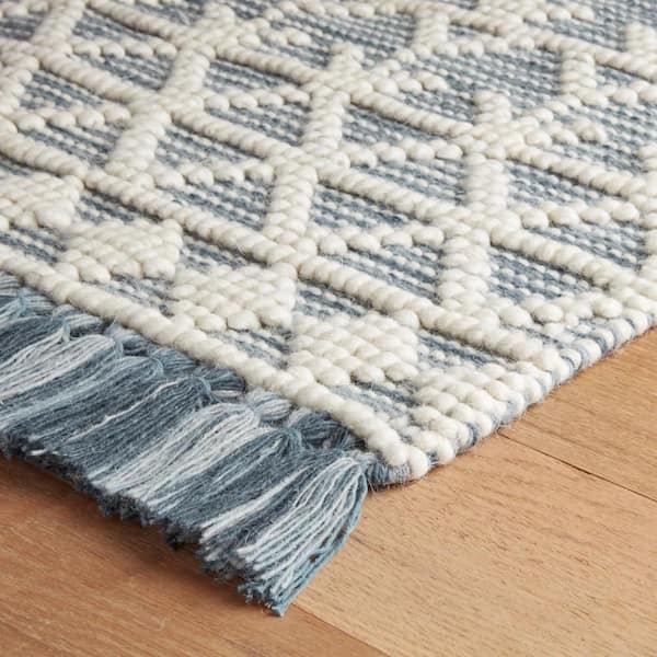 Pembrook Handwoven Wool Blue 3 ft. x 5 ft. Indoor Area Rug