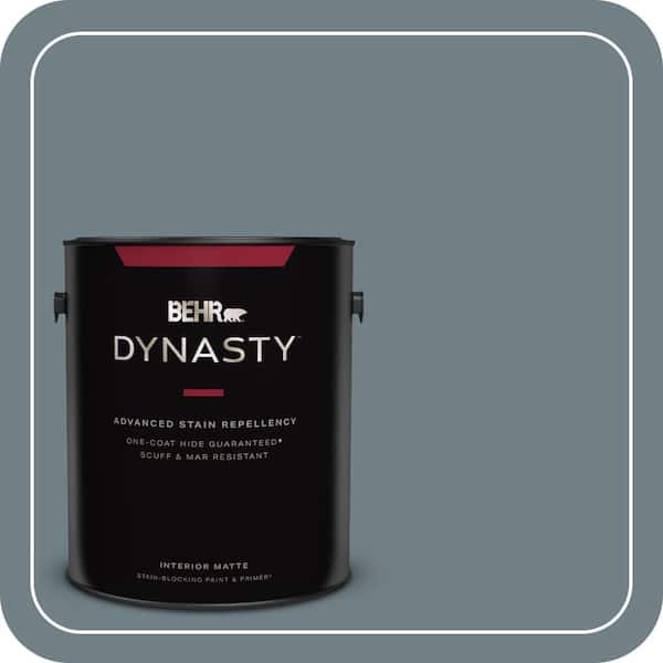 BEHR DYNASTY 1 gal. #BXC-48 Courtyard Blue Matte Interior Stain-Blocking Paint & Primer