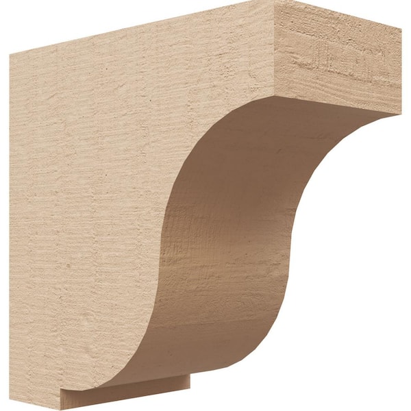 Ekena Millwork 4 in. x 8 in. x 8 in. Series 1 Classic Van Buren Rough Cedar Woodgrain Timberthane Polyurethane Corbel, Primed Tan