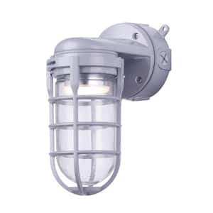 Grey LED Outdoor Barn Light Wall Lantern