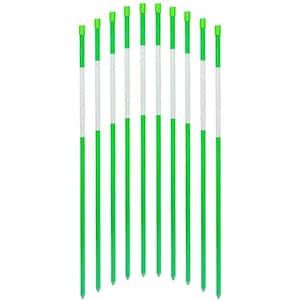 36 in. Driveway Reflectors 1/4 in. Dia Snow Stakes Driveway Markers, Green (20-Packs)