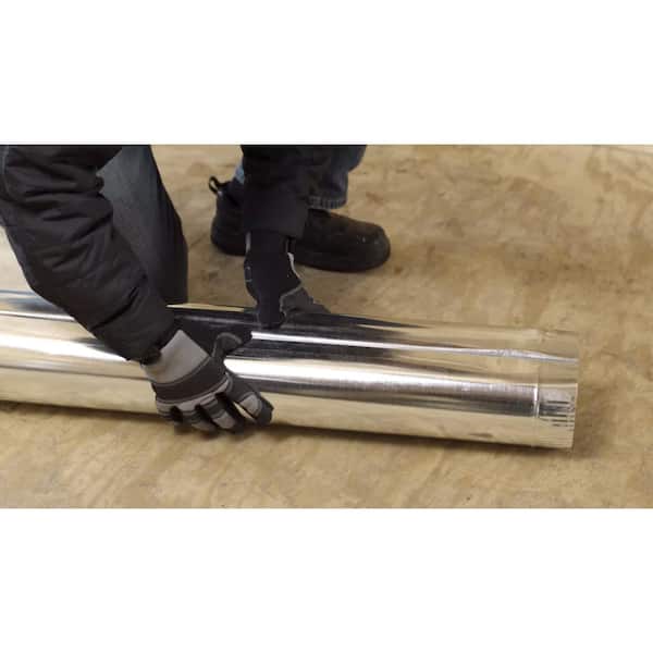 Master Flow 4 in. x 5 ft. Beaded Metal Duct Pipe BDCP4X60 - The Home Depot
