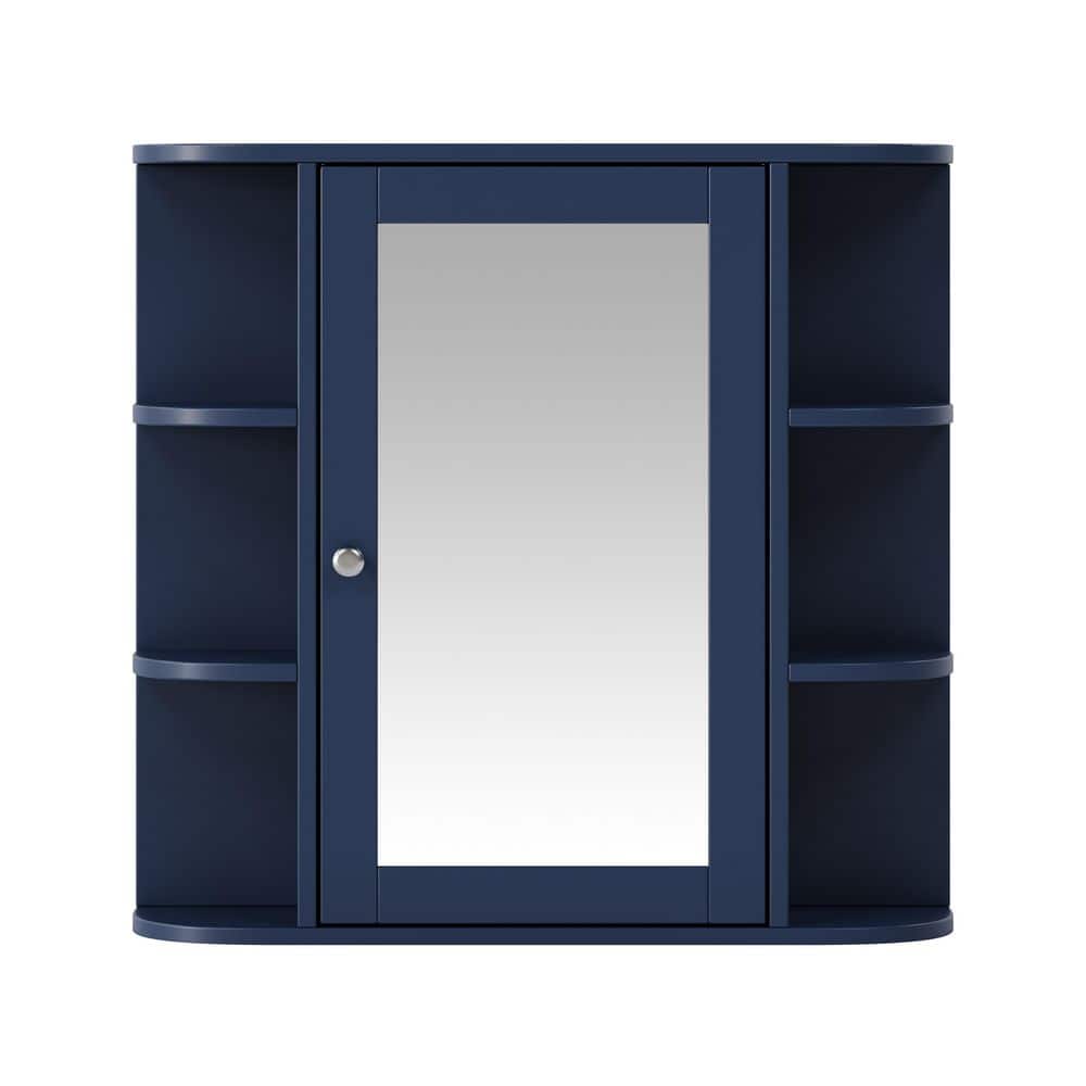 LIVACA 26 in. W x 24.75 in. H Rectangular MDF Blue Medicine