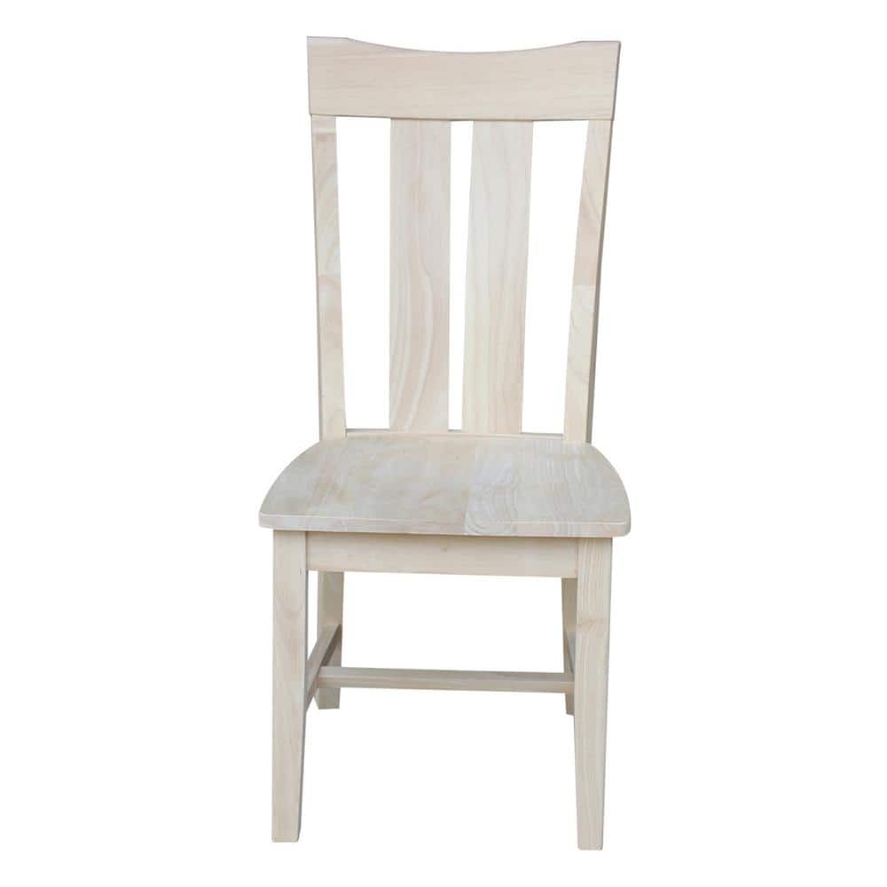 Ava White Wood High Slat Back Dining Chairs, Set of 2