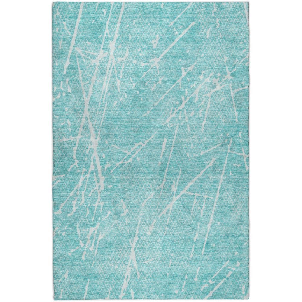 Dream Shag Premium Machine Washable Abstract ADS628 Teal 8 ft. x 10 ft. Area Rug price history on PriceWatchPro