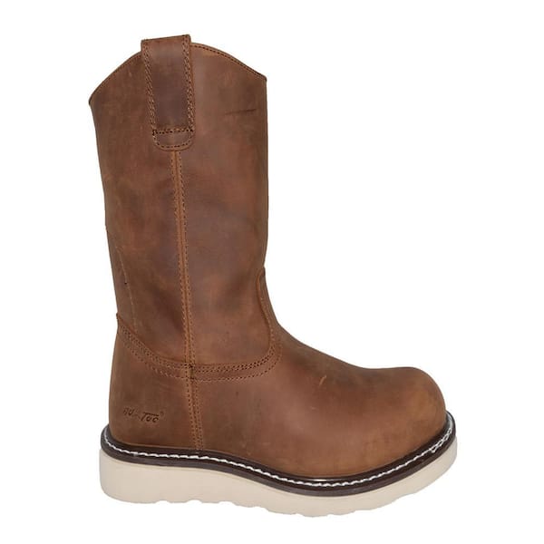 AdTec Men's 8 in. Side Zipper Wellington Work Boots - Plain Toe