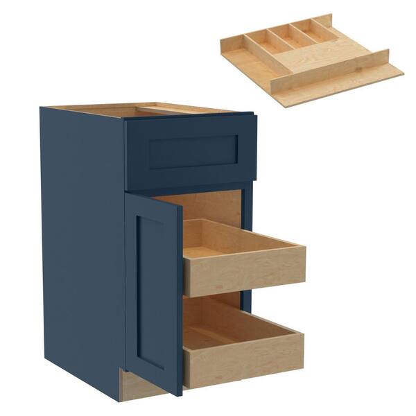 Navy Blue Shaker Frameless Kitchen Cabinets