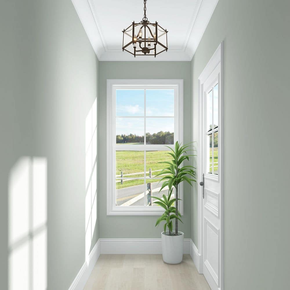 Bronze 4-Light Pendant with Clear Beveled Glass Shade