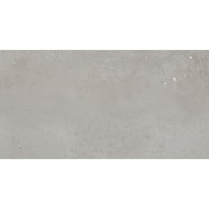 Network Silver 11.69 in. x 23.46 in. Matte Porcelain Concrete Look Floor and Wall Tile (11.43 sq. ft./Case)