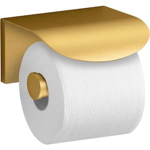 Avid Covered Wall Mounted Toilet Paper Holder in Vibrant Brushed Moderne Brass